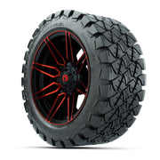 GTW® Stealth Gloss Black/Red 14 in Wheels with 22x10-14 Timb - 3/4 view