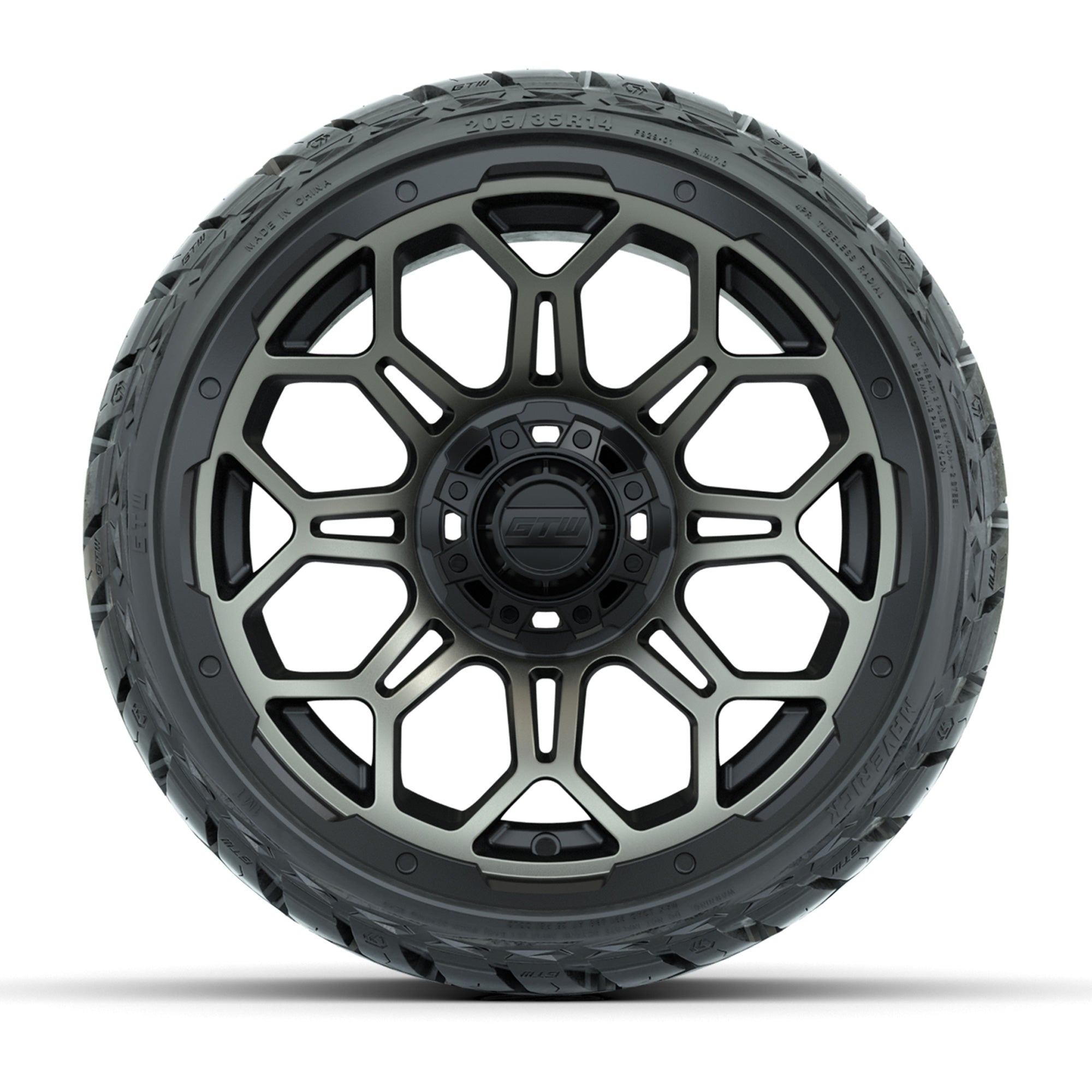 GTW Bravo Bronze 14 in Wheels with 205/35-R14 Maverick Low-P - 3/4 view
