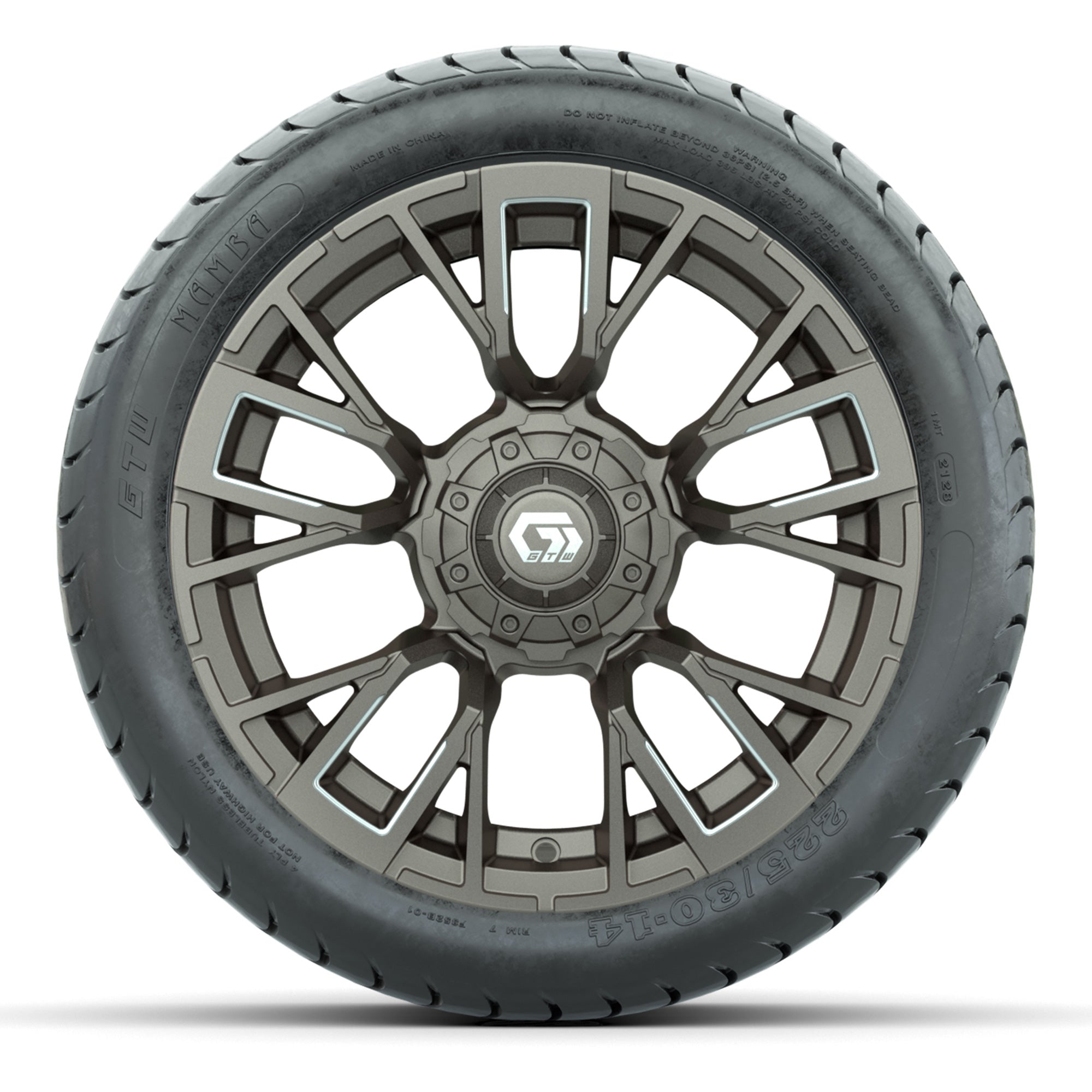 GTW Vandal Bronze/Machined 14 in Wheels with 225/30-14 Mamba - 3/4 view