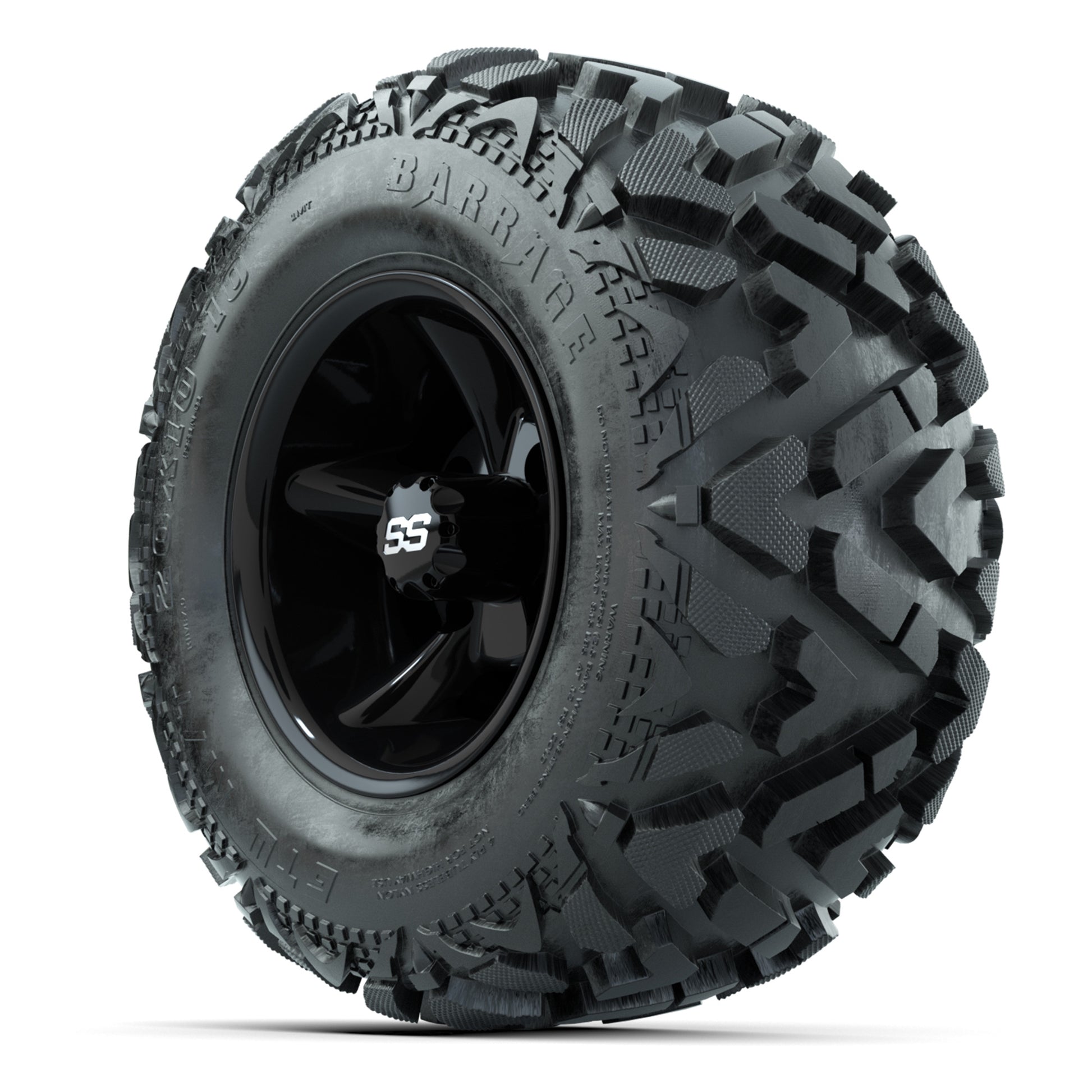 GTW Godfather Black 10 in Wheels with 20x10-10 Barrage Mud Tires – Full Set