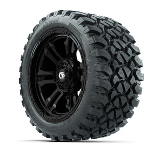GTW® Shogun Gloss Black 14 in Wheels with 23X10-R14 Nomad St - 3/4 view