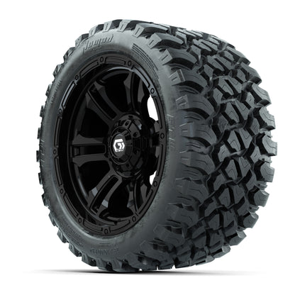 GTW® Shogun Gloss Black 14 in Wheels with 23X10-R14 Nomad St - 3/4 view