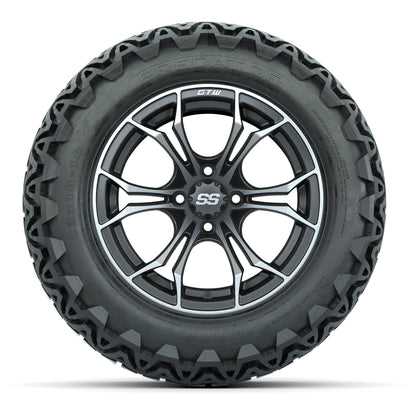 GTW Spyder Matte Grey 14 in Wheels with 23x10-14 GTW Predato - front view