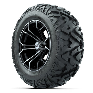 GTW Spyder Black/Machined 14 in Wheels with 25x10-14 Barrage - 3/4 view