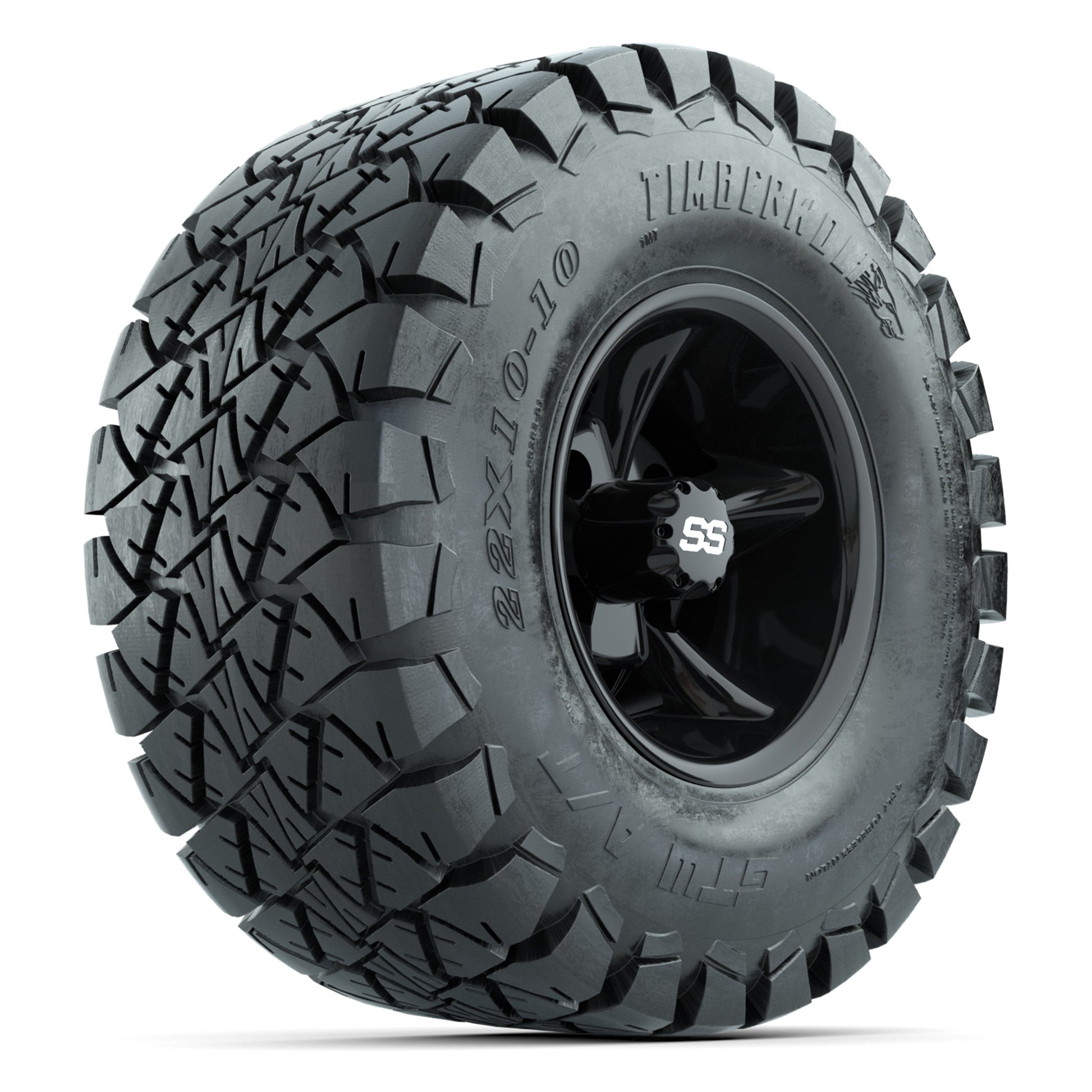 GTW Godfather Black 10 in Wheels with 22x10-10 Timberwolf All-Terrain Tires – Full Set