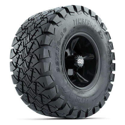 GTW Godfather Black 10 in Wheels with 22x10-10 Timberwolf All-Terrain Tires – Full Set