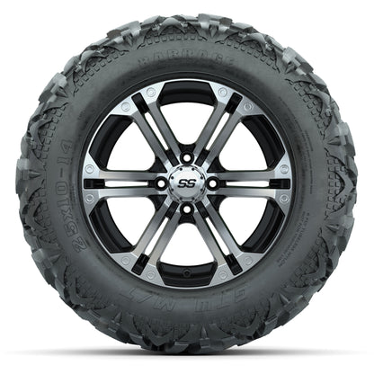 GTW Specter Black/Machined 14 in Wheels with 25x10-14 Barrag - front view