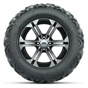 GTW Specter Black/Machined 14 in Wheels with 25x10-14 Barrag - front view