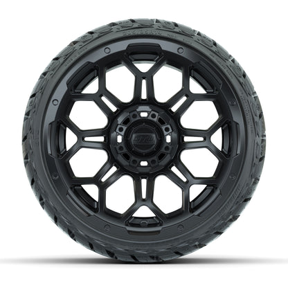 GTW Bravo Matte Black 14 in Wheels with 205/35-R14 Maverick  - front view