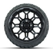 GTW Bravo Matte Black 14 in Wheels with 205/35-R14 Maverick  - front view