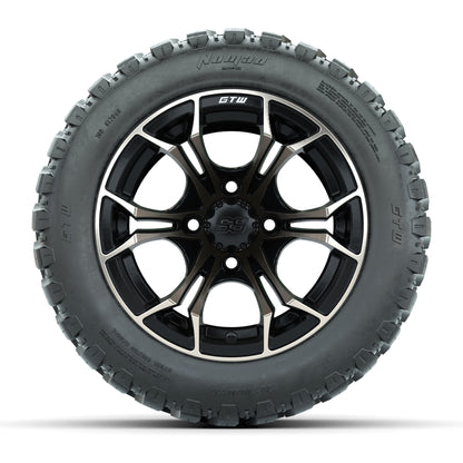 GTW® Spyder Matte Black/Bronze 12 in Wheels with 20X10-12 Nomad Steel Belt Radial All-Terrain Tires – Full Set