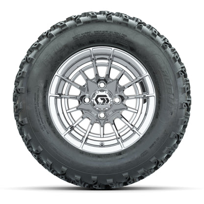 GTW® Boost Chrome 12 in Wheels with 23X10.00-12 Rogue All-Terrain Tires – Full Set