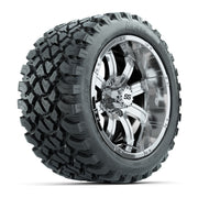 GTW® Tempest Chrome 14 in Wheels with 23X10-R14 Nomad Steel Belt Radial All-Terrain Tires – Full Set
