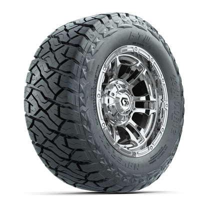 GTW Shogun Chrome 12 in Wheels with 23x10.00-R12 Maverick All-Terrain Tires – Full Set