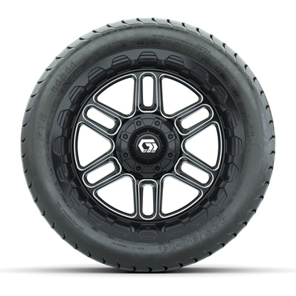 Set of (4) 14 in GTW® Titan Machined &amp; Black Wheels with - front view