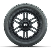 Set of (4) 14 in GTW® Titan Machined & Black Wheels with - front view