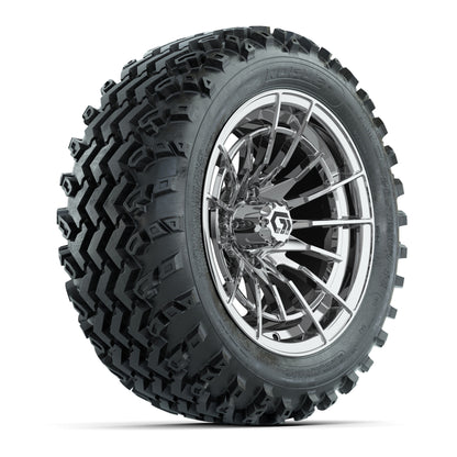 GTW® Boost Chrome 14 in Wheels with 23X10-14 Rogue All-Terrain Tires – Full Set