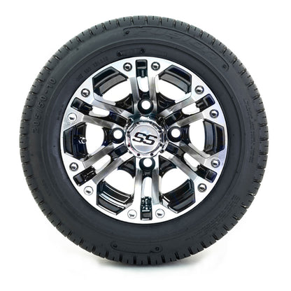 10" GTW Specter Black and Machined Wheels with Fusion Street Tires – Set of 4