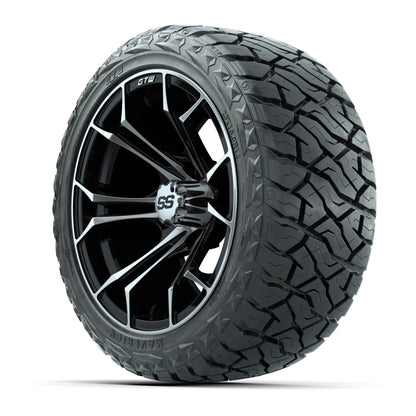 GTW Spyder Black/Machined 14 in Wheels with 23x10.00-R14 Mav - 3/4 view