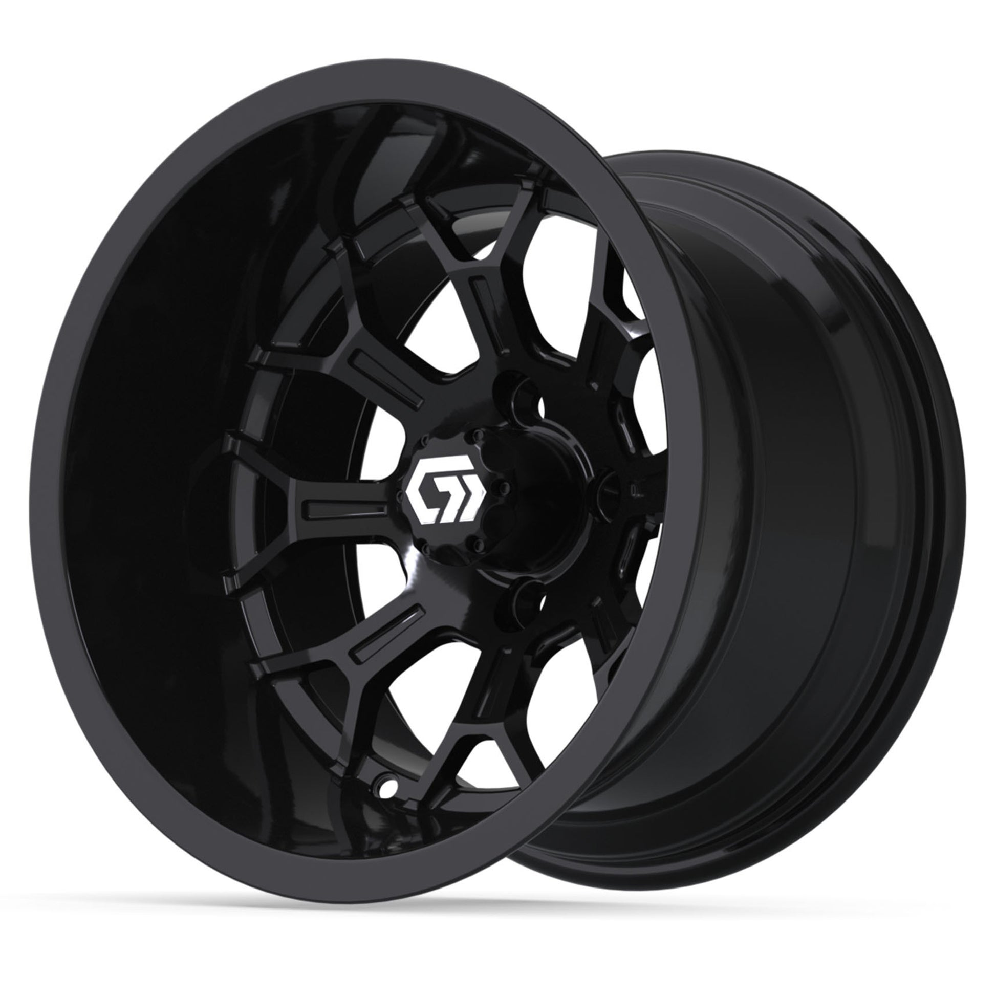 Assault Ultra-Wide 14 inch GTW golf cart wheel - Glossy Black