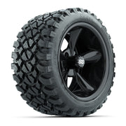 GTW® Godfather Black 14 in Wheels with 23X10-R14 Nomad Steel Belt Radial All-Terrain Tires – Full Set