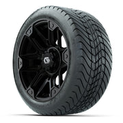 GTW Graffiti Gloss Black 14 in Wheels with 225/30-14 Mamba S - 3/4 view