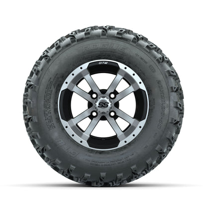 GTW Storm Trooper Machined/Black 10 in Wheels with 20x10.00-10 Rogue All Terrain Tires – Full Set