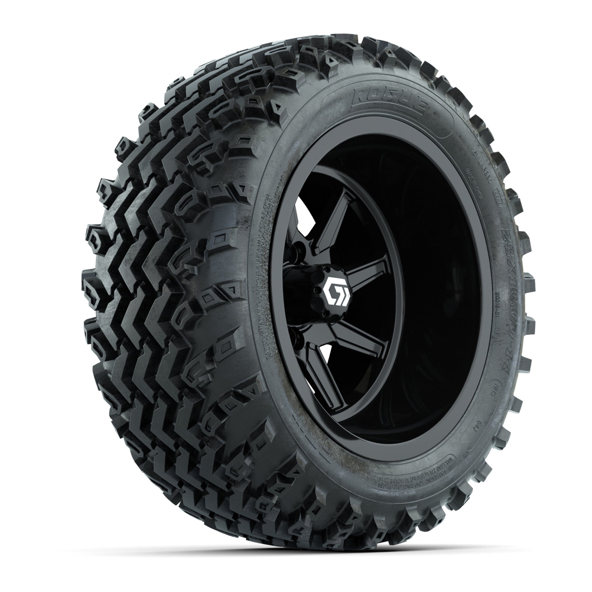 GTW Reaper Gloss Black 14 in Wheels with 23X10-R14 Rogue All-Terrain Tires – Full Set