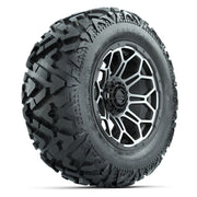 GTW Bravo Matte Gray/Machined 14 in Wheels with 25x10-14 Barrage Mud Tires – Full Set