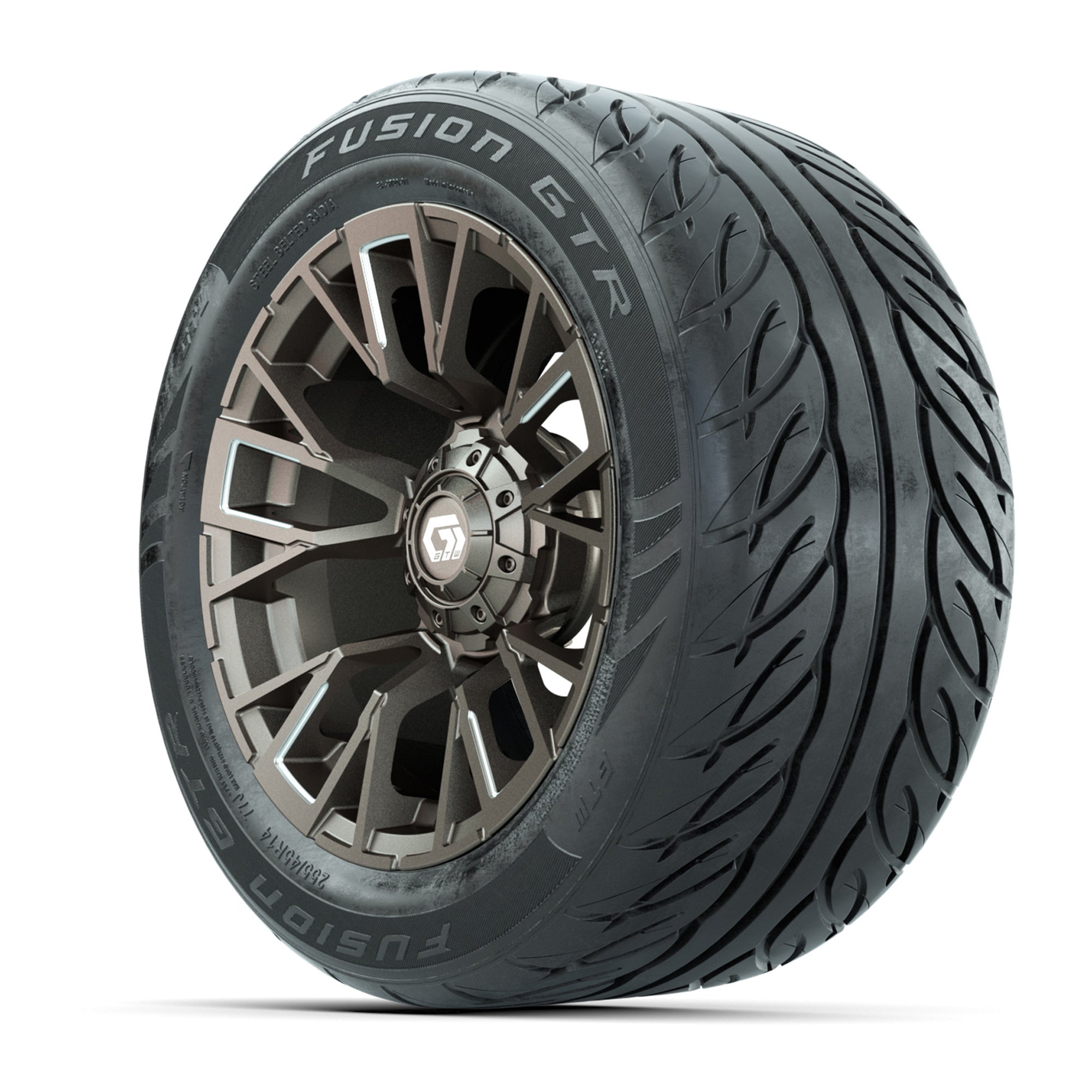 GTW® Vandal Bronze/Machined 14 in Wheels with 255/45-R14 Fus - 3/4 view