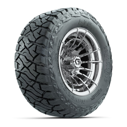 GTW Boost Chrome 12 in Wheels with 23x10.00-R12 Maverick All-Terrain Tires – Full Set