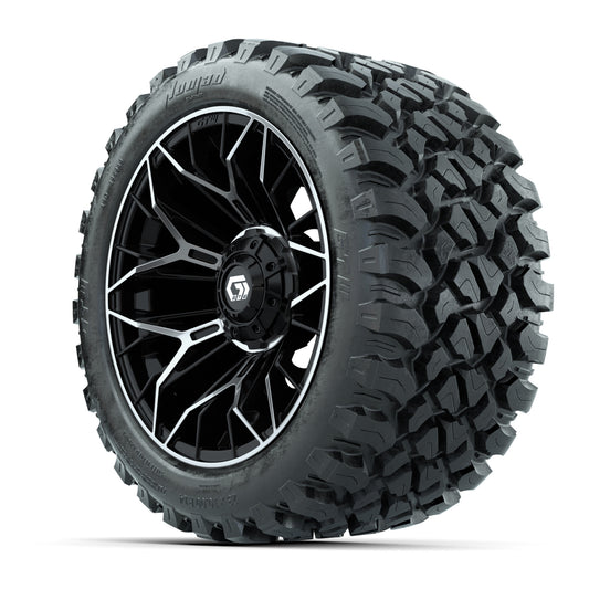 Set of (4) 14 in GTW® Stellar Machined &amp; Black Wheels wi - 3/4 view