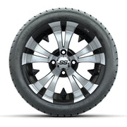 14" GTW Vampire Black and Machined Wheels with GTW Mamb - front view