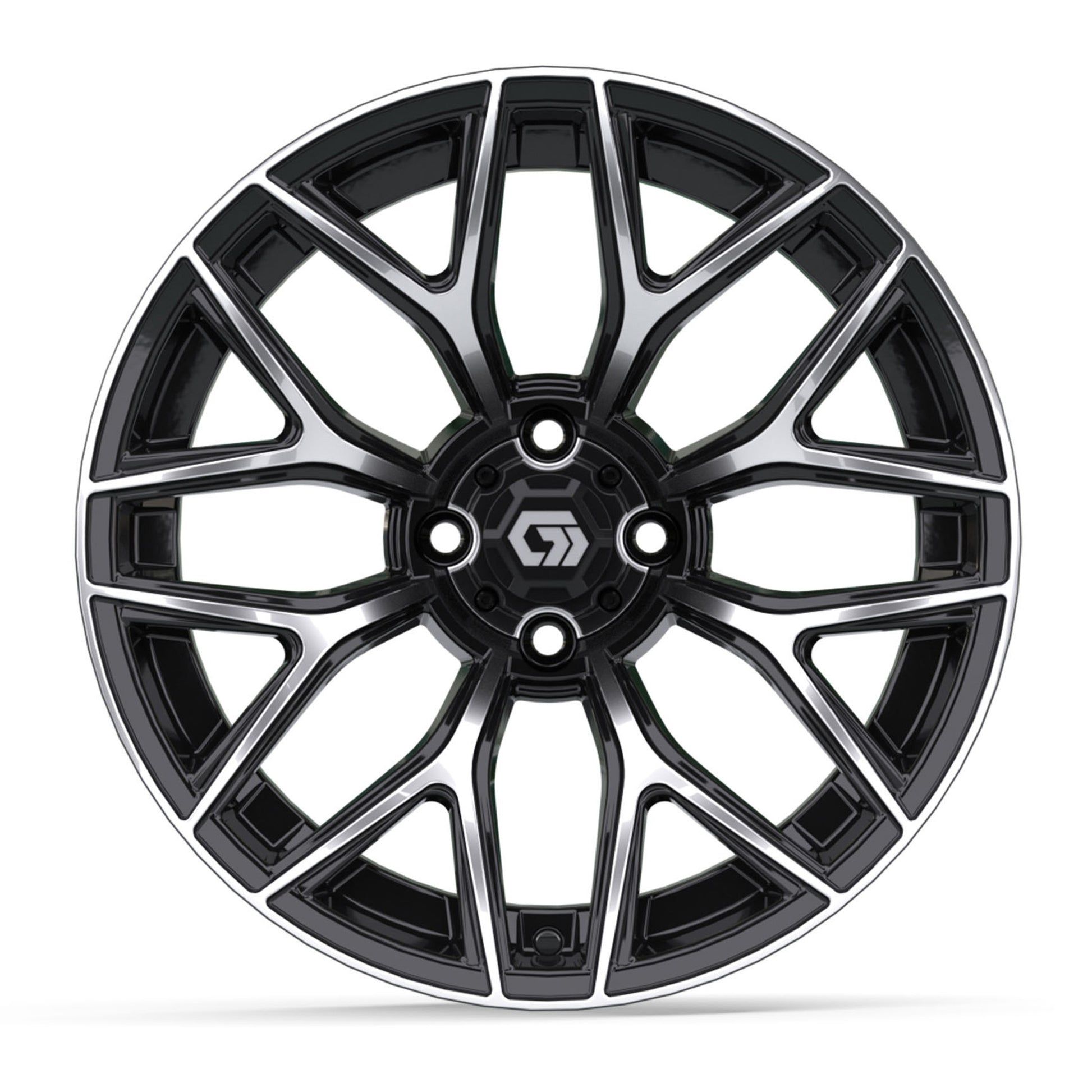 Monaco 16 inch GTW golf cart wheel - Black / Machined