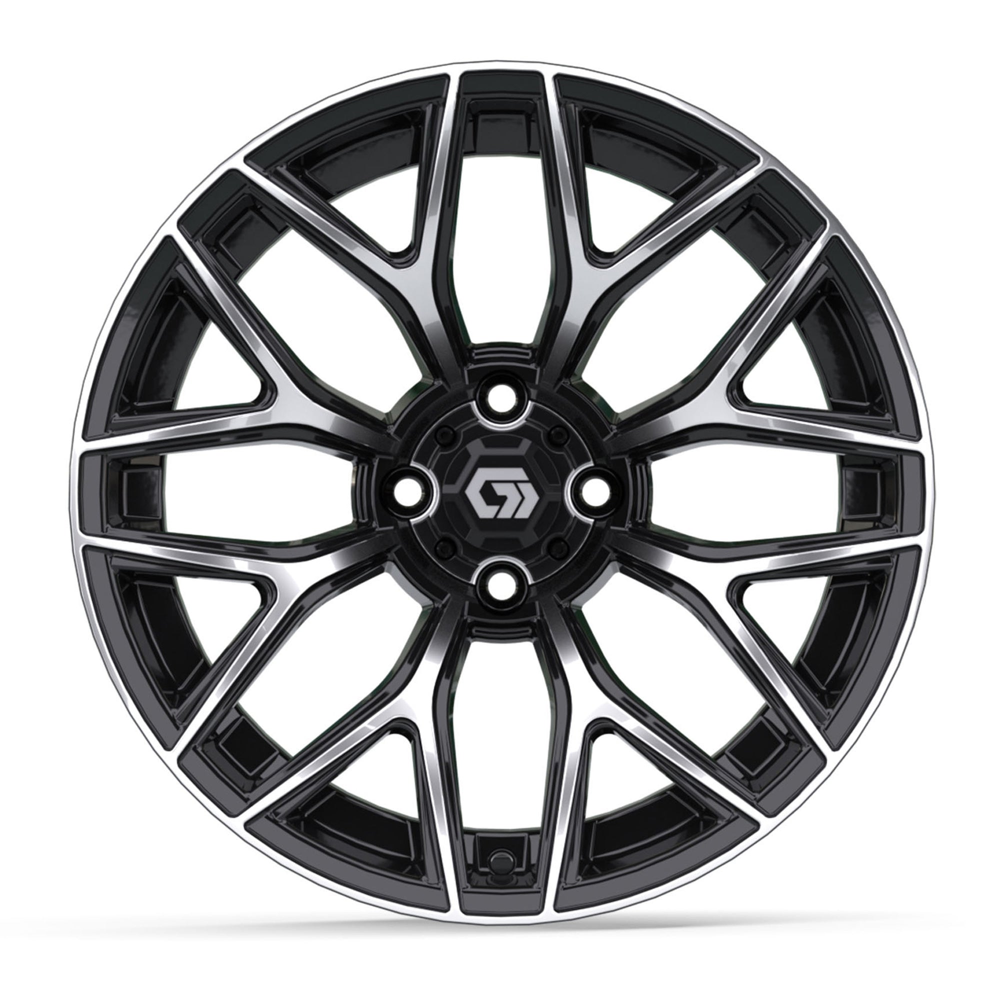 Monaco 16 inch GTW golf cart wheel - Black / Machined