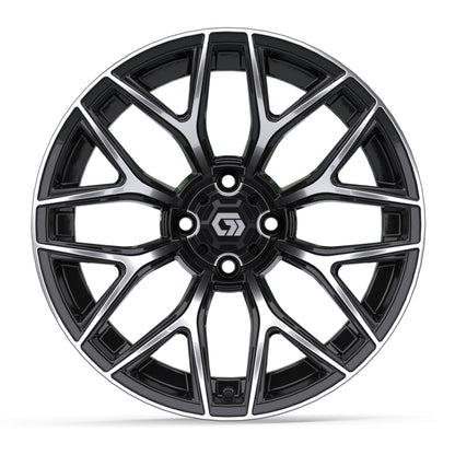 Monaco 16 inch GTW golf cart wheel - Black / Machined