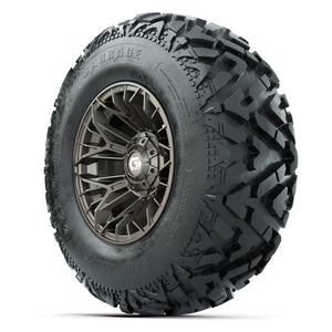 GTW® Stellar Matte Bronze 12 in Wheels with 25X10-12 Barrage Mud Tires – Full Set