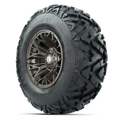 GTW® Stellar Matte Bronze 12 in Wheels with 25X10-12 Barrage Mud Tires – Full Set