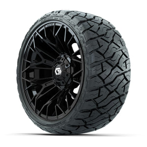 GTW Stellar Black 14 in Wheels with 205/35-R14 Maverick Low- - 3/4 view