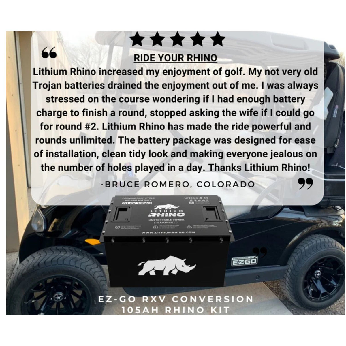 48V 105ah Lithium Rhino Conversion Kit