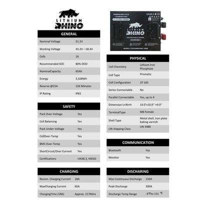 48V 65ah Lithium Rhino Conversion Kit