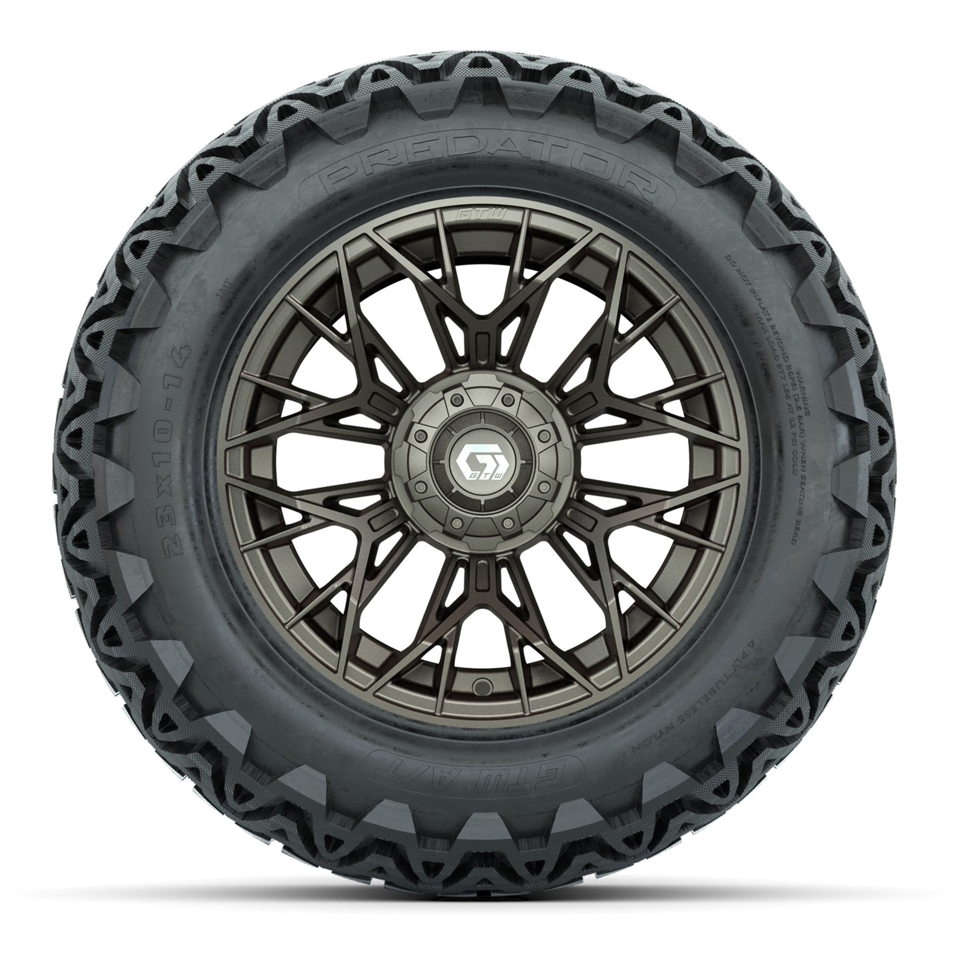 Set of (4) 14 in GTW® Stellar Matte Bronze Wheels with 23x10 - front view