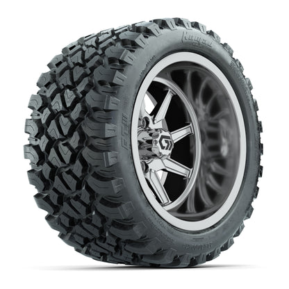 GTW Reaper Chrome 14 in Wheels with 23X10-R14 Nomad Steel Belt Radial All-Terrain Tires – Full Set