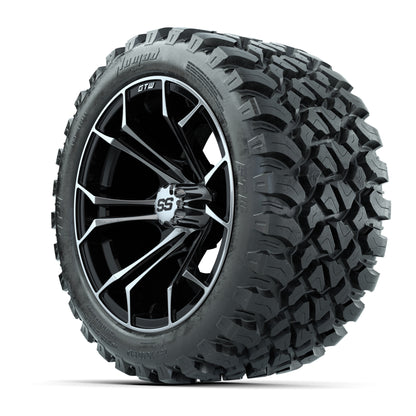 GTW Spyder Machined/Black 14 in Wheels with 23x10-14 GTW Nom - 3/4 view