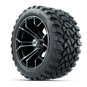 GTW Spyder Machined/Black 14 in Wheels with 23x10-14 GTW Nom - 3/4 view