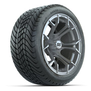 GTW Spyder Silver Brush 14 in Wheels with 225/30-14 Mamba Street Tires – Full Set