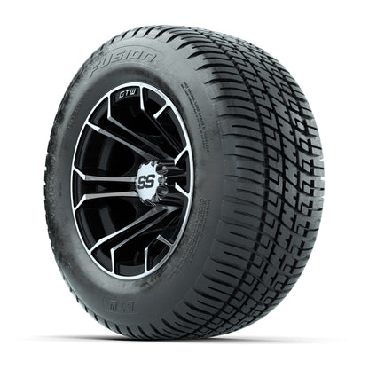 GTW Spyder Machined/Black 10 in Wheels with 205/50-10 Fusion Street Tires – Full Set
