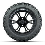 GTW Spyder Matte Black 14 in Wheels with 22x10-14 GTW Timber - front view