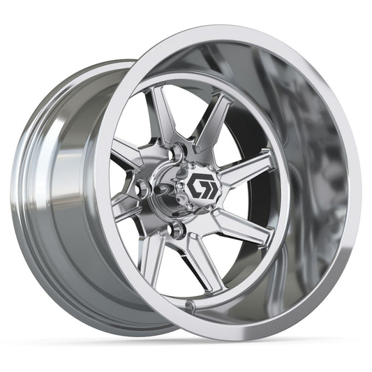 Reaper Ultra-Wide 14 inch GTW golf cart wheel - Chrome