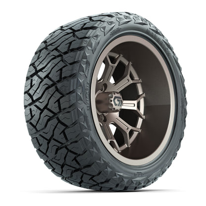 GTW Assault Matte Bronze 15 in Wheels with 23X10-R15 Maverick Steel Belted Radial All-Terrain Tires – Full Set